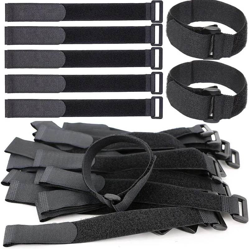 Gear Tie Reusable - 5/10Pcs Hook และ LOOP Cinch สายรัดไนลอนสายผูก