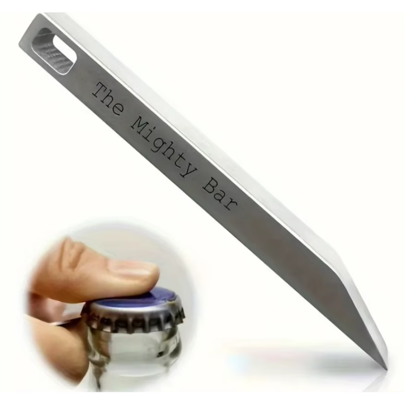 Edc Deep Carry - มีดพกพาและที่เปิดขวด Mighty Bar - พวงกุญแจสแตนเลสสตีลแบบหนาพิเศษ, อุปกรณ์อเนกประสงค์