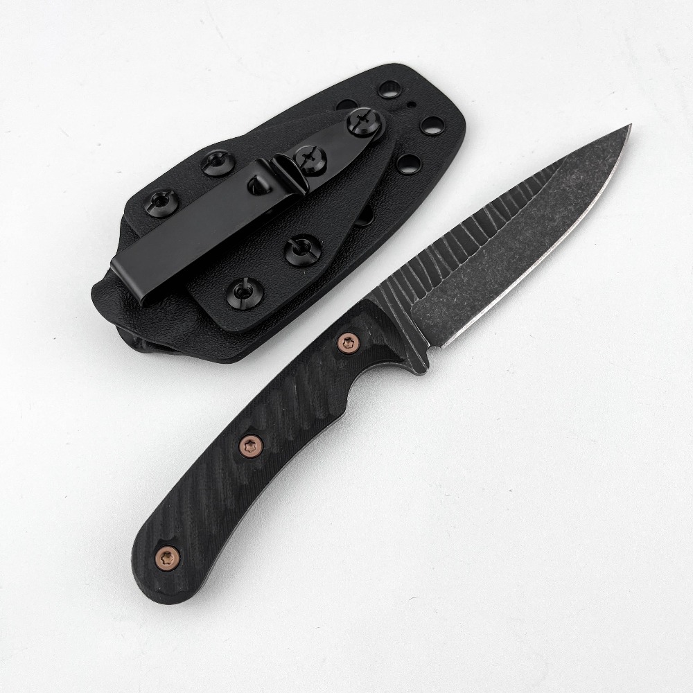 Edc Fixed Blade Deep Carry - มีดบัชคราฟต์แบบฟูลแทง ใบมีด D2 ด้ามจับกันลื่น G10 พร้อมปลอก