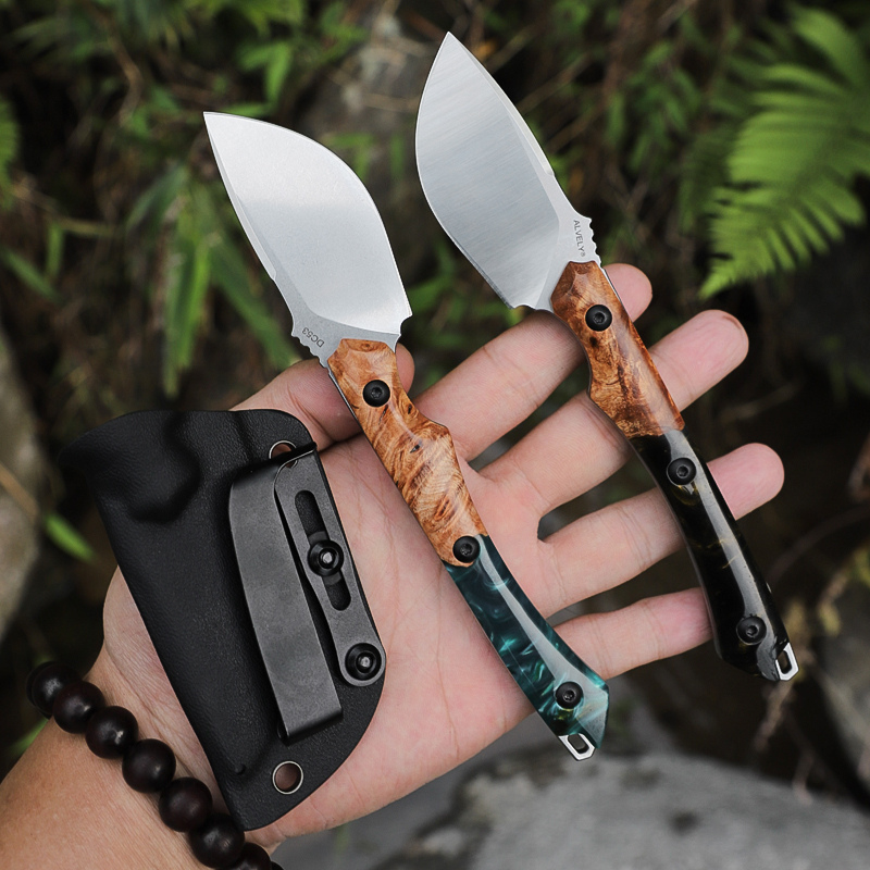 Edc Fixed Blade Deep Carry - DC53 มีดใบตายตัว, มีดพับสำหรับพกพาประจำวันของผู้ชาย (EDC), มีดสำหรับตั้งแคมป์กลางแจ้งและการผจญภัย, มัลติทูลรูปทรงมะเขือม่วง