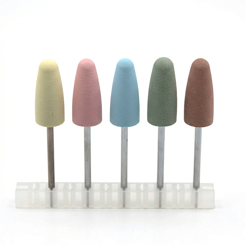 Nail File Titanium - ชุดดอกสว่านซิลิโคน 5 ชิ้น สำหรับเครื่องเจียรเล็บ ใช้สำหรับทำเล็บมือ เล็บเท้า