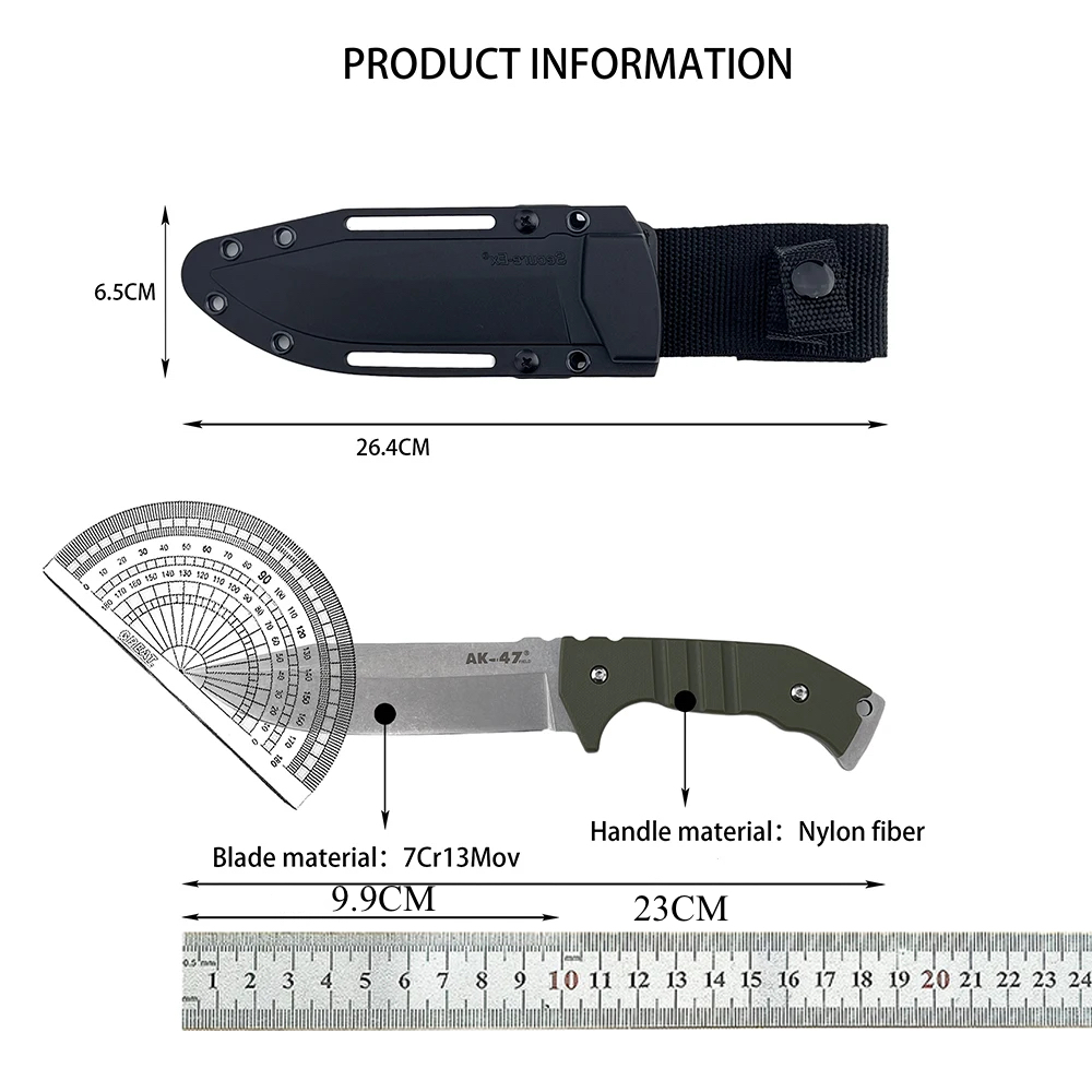 Edc Fixed Blade Deep Carry - มีดพก EDC แบบใบมีดคงที่ ด้ามจับไนลอนกันลื่น เหล็ก 7Cr13Mov