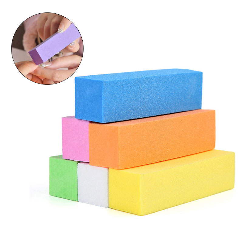 Nail File Titanium - 2Pcsทนทานฟองน้ำเล็บแฟ้มบัฟเฟอร์บัฟเฟอร์Sanding Block UVเจลโปแลนด์เล็บเท้าเล็บเครื่องมือสีขาว/สีชมพู