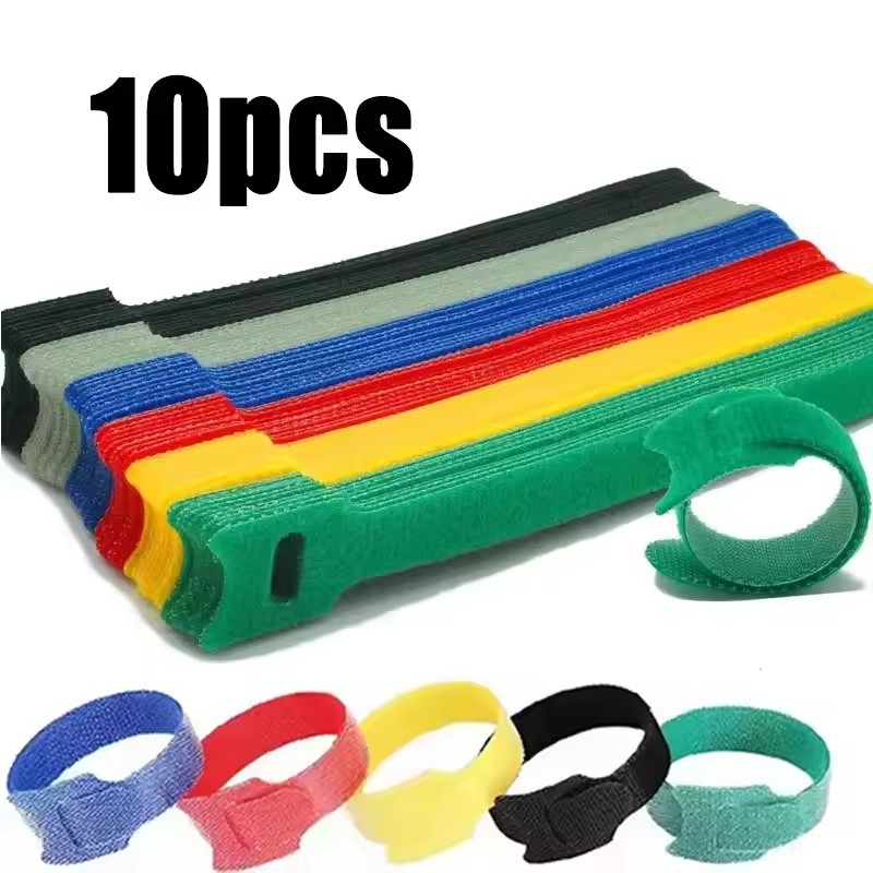 Gear Tie Reusable - 10-50 ชิ้นสายรัดอเนกประสงค์สายรัดเทปแบบใช้ซ้ำได้แถบตะขอเกี่ยว USB ออแกไนเซอร์ ตัวป้องกันสายไฟ ชุดจัดการสายไฟ