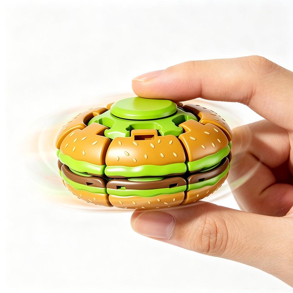 Fidget Spinner Bearing - ของเล่นเบอร์เกอร์ไจโรสโคป ฟิดเจ็ตทอย ลูกบอลหมุนคลายเครียด ของเล่นพกพา ของขวัญ