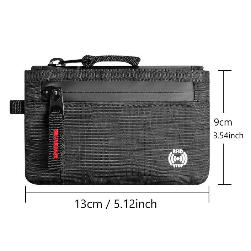 Edc Carry Accessories - กระเป๋าสตางค์ EDC ป้องกันการโจรกรรม RFID แบบบางเฉียบ, กระเป๋าใส่เหรียญแบบซิปหลายช่อง,