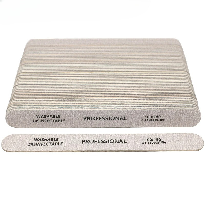 Nail File Titanium - ตะไบเล็บ 100 ชิ้น 100/180 บล็อกขัดเล็บไม้ สำหรับทำเล็บมือและเล็บเท้า