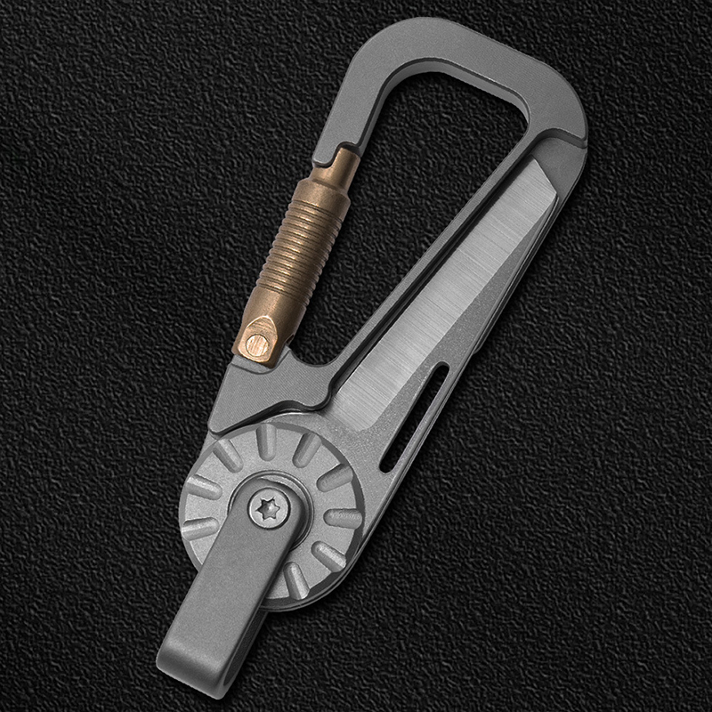 Edc Carry Essentials - พวงกุญแจรถยนต์โลหะผสมไทเทเนียมสำหรับผู้ชาย - มีมีดขนาดเล็กในตัว, อุปกรณ์ EDC น้ำหนักเบา,