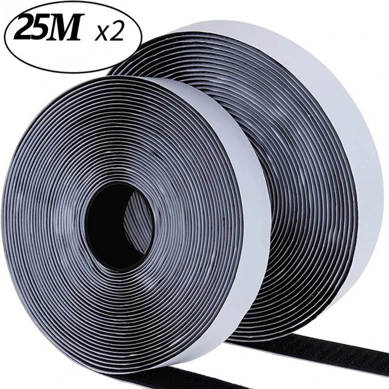 Selfกาวตะขอและห่วงเทป 1M 5M 25 - Gear Tie Reusable บทวิจารณ์และราคา