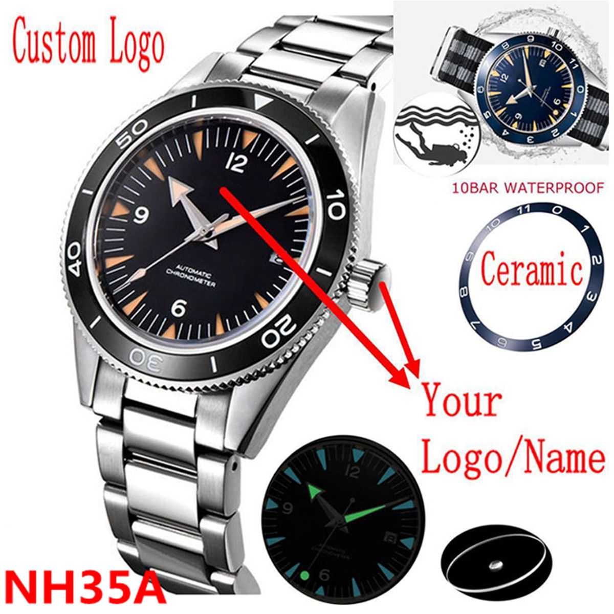 โลโก้ที่กําหนดเอง NH35 นาฬิกา  - Watch Winder Compact บทวิจารณ์และราคา