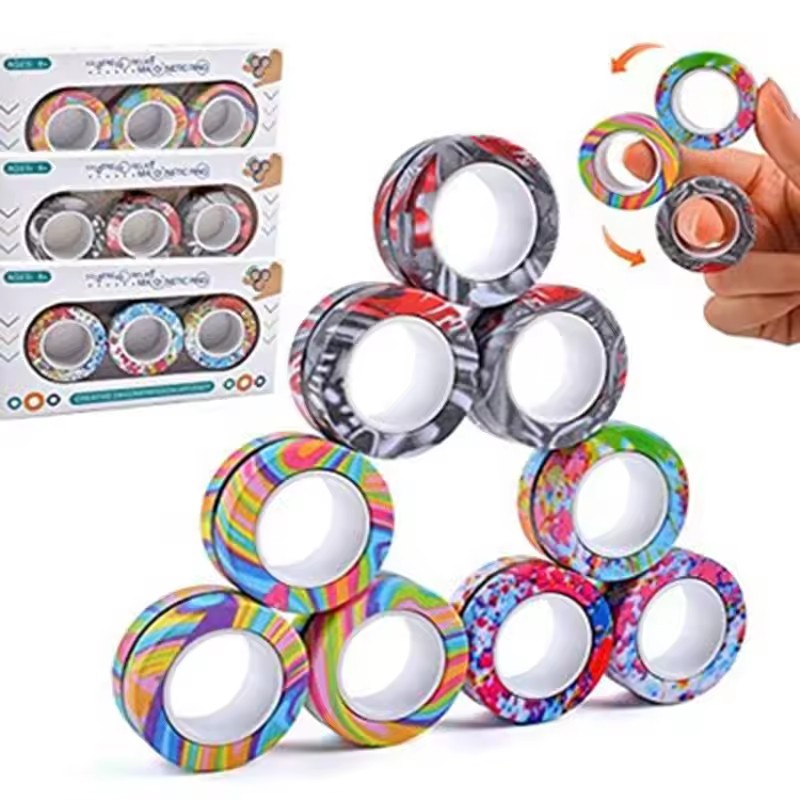 3PCS ปลายนิ้วแหวนแม่เหล็กที่มี - Fidget Spinner Bearing บทวิจารณ์และราคา