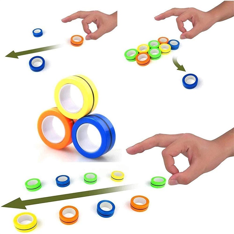 3PCS ปลายนิ้วแหวนแม่เหล็กที่มี - Fidget Spinner Bearing บทวิจารณ์และราคา