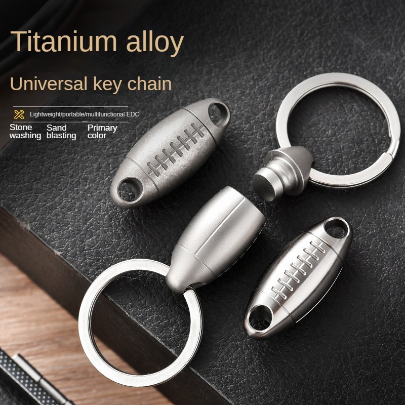 พวงกุญแจรูปทรงรักบี้ไทเทเนียม  - Edc Carry Accessories บทวิจารณ์และราคา
