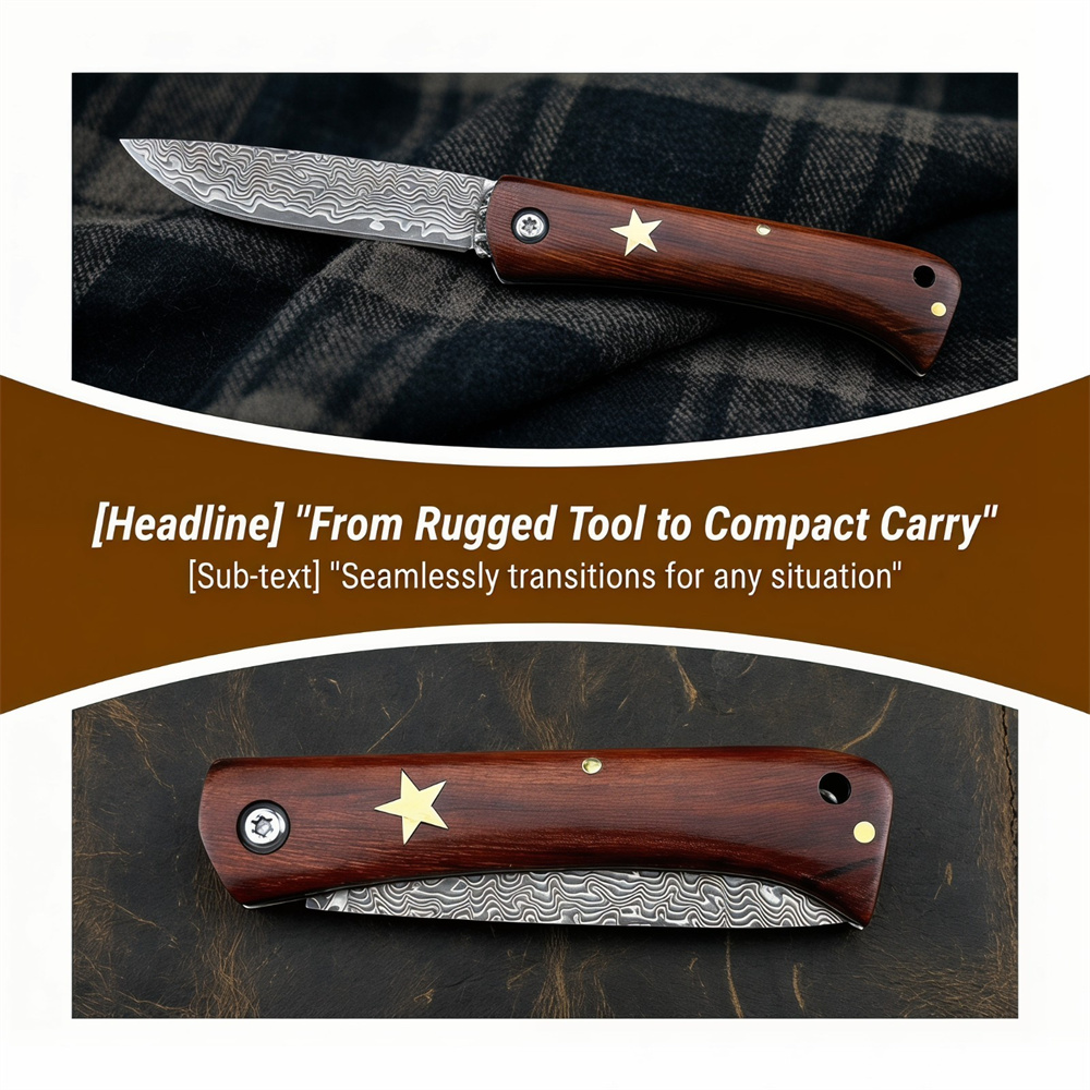 มีดพับดามัสกัสขนาดกะทัดรัดสำหร - Edc Fixed Blade Deep Carry บทวิจารณ์และราคา